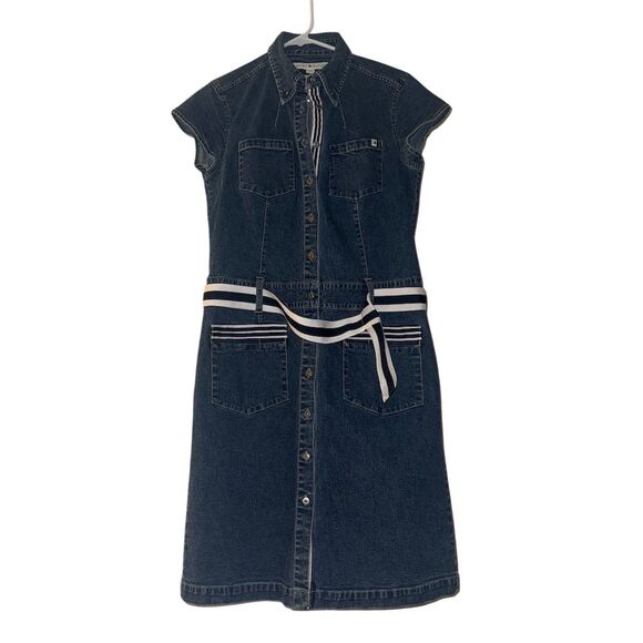 Tommy Hilfiger Dresses & Skirts - Tommy Hilfiger Women's Blue Denim Button-Up Dress Size 6 Knee Length